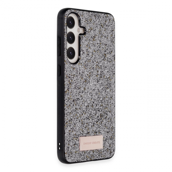 Onegif Samsung Galaxy A25 5g Bright Simli Kapak - Gümüş