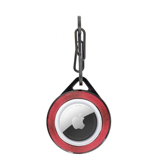 Apple AirTag Uyumlu Deri Anahtarlık Pelit V4EF Kırmızı