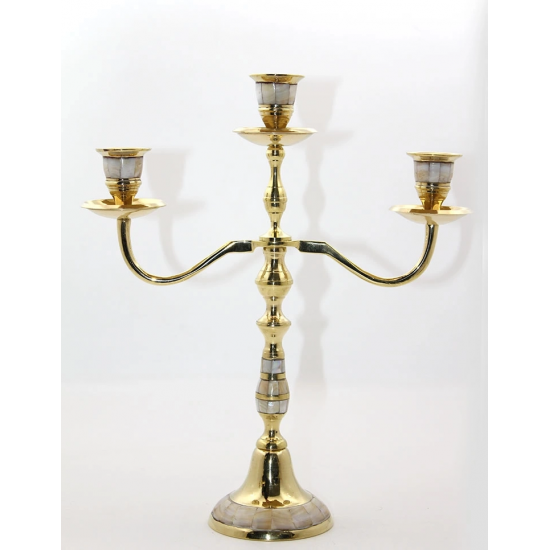 Pirinç Sedefli 3lü Şamdan 19124