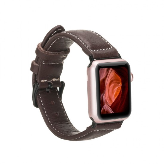Apple Watch Uyumlu Deri Kordon 42-44-45mm NM1-AS3 Kahve Apple Watch Uyumlu Deri Kordon 42-44-45mm NM1-AS3 Kahve