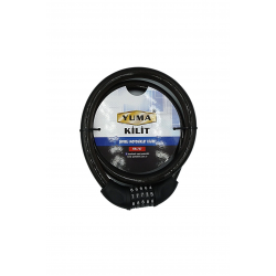 Yuma Ym-747 120cm 20mm 5 Şifreli Siyah Motorsiklet Kilidi Yuma Ym-747 120cm 20mm 5 Şifreli Siyah Motorsiklet Kilidi